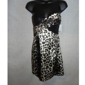 Hailey Strapless Dress Size 2 Animal Print NWT